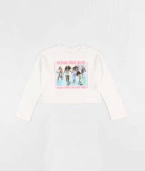 Smotanové crop tričko s obrázkom H&M