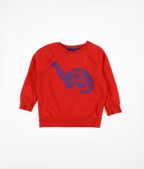 Červená silnější mikina s dinosaurem GEORGE