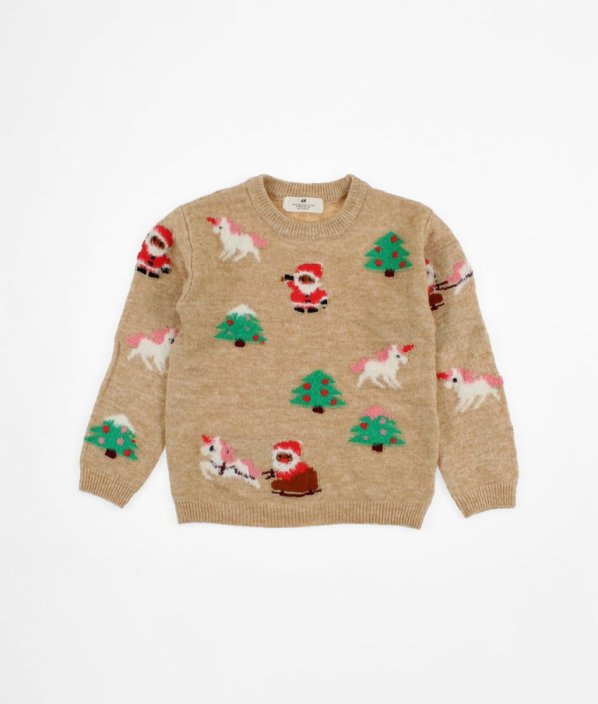 Béžový vánoční svetr s VLNOU H&M