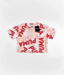 Bílorůžové crop tričko PUMA