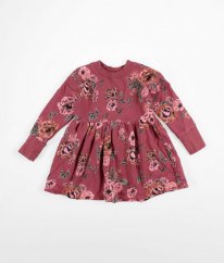 Starorůžové mikinové šaty s květy NEXT
