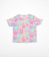 Růžové tričko s barevnými listy INFINITY