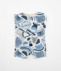 Bílomodrý kraťasový overal se zvířátky NEXT