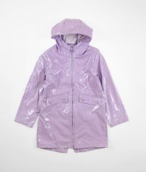 Lila perleťová pogumovaná bunda