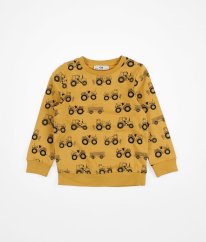 Medová silnější mikina s traktůrky C&A