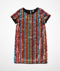 Barevné flitrové šaty se spodničkou TU