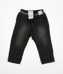 Čierne bavlnou zateplené rifle NEXT