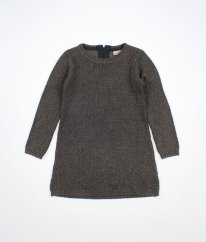 Šedomodré svetrové šaty s bronzovou nití NEXT