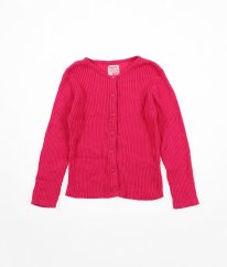 Tmavě růžový žebrovaný propínací svetr F&F