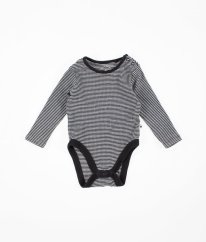 Antracitovobílé proužkované body F&F