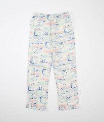 Krémové flanelové pyžamové kalhoty s medvědy NUTMEG