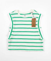 Bílozelené proužkované tričko OVS