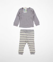 Lila proužkované tepláčky a mikina z biobavlny LILY & DAN