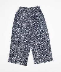 Tmavomodré květované lehké kalhoty M&CO