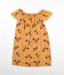 Tmavě meruňkové šaty s květy PRIMARK