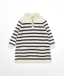 Krémové proužkované svetrové šaty JOHN LEWIS