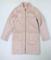 Růžový kožíškový kabát OKAIDI