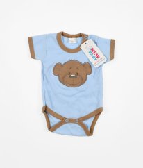 Modrohnědé body s medvídkem NEW BABY