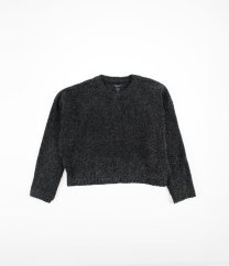 Černý crop svetr se třpytem NEW LOOK