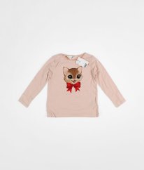 Růžové triko s kočičkou H&M