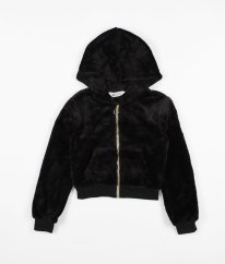 Tmavo modro čierna plyšová mikina H&M