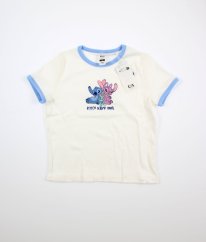 Smotanové rebrované tričko zo silnej bavlny Stitch DISNEY