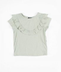 Pistáciové žebrované tričko/halenka KIABI