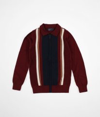 Vínovomodrý svetr na zip NEXT