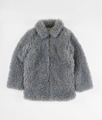 Modrošedý beránkový kabát TU