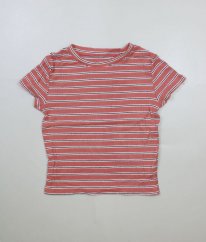 Růžové pružné tričko s proužky H&M