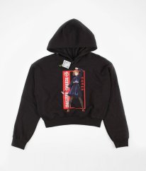 Tmavě hnědá silnější crop mikina s obrázkem KIABI