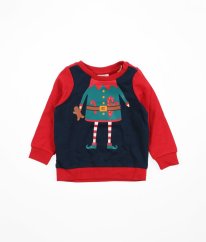 Modročervená silnější vánoční mikina LILY & DAN