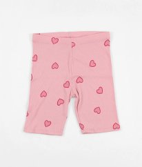Růžové žebrované legínové kraťasy se srdíčky GEORGE