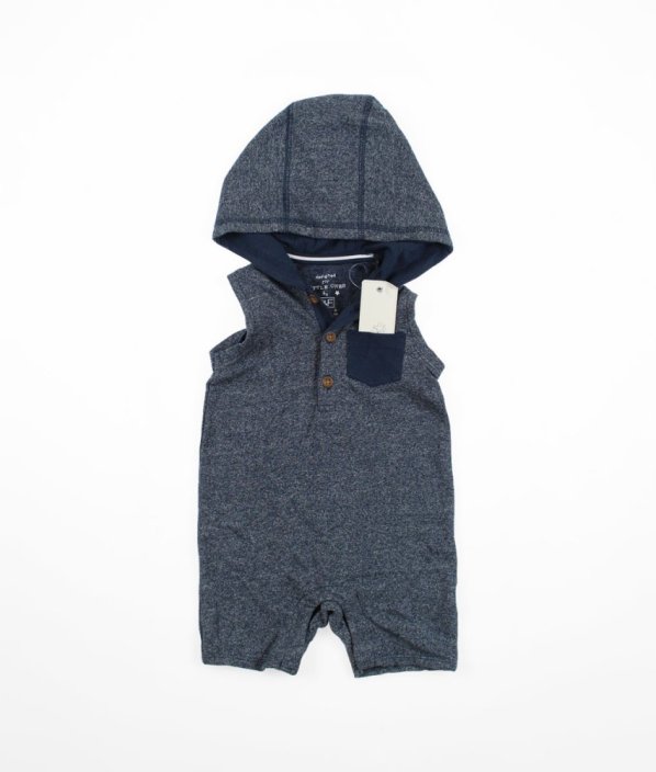 Modrý kraťasový overal s kapucí F&F