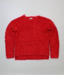 Červený chlupatý svetr NEXT