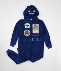 Tmavě modrý plyšový overal