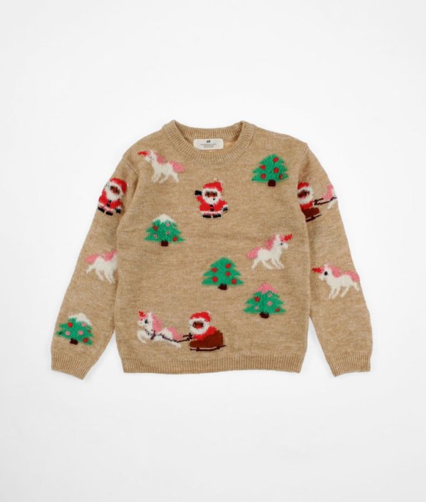Béžový vánoční svetr s VLNOU H&M