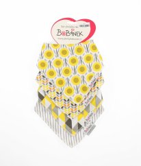 Sada 4 ks barevných žlutošedých slintáčků/šátků BOBÁNEK