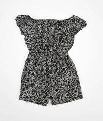 Černobílý kraťasový overal NEW LOOK