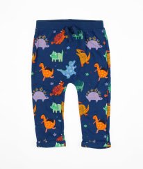 Modré silnější tepláky s dinosaury TU