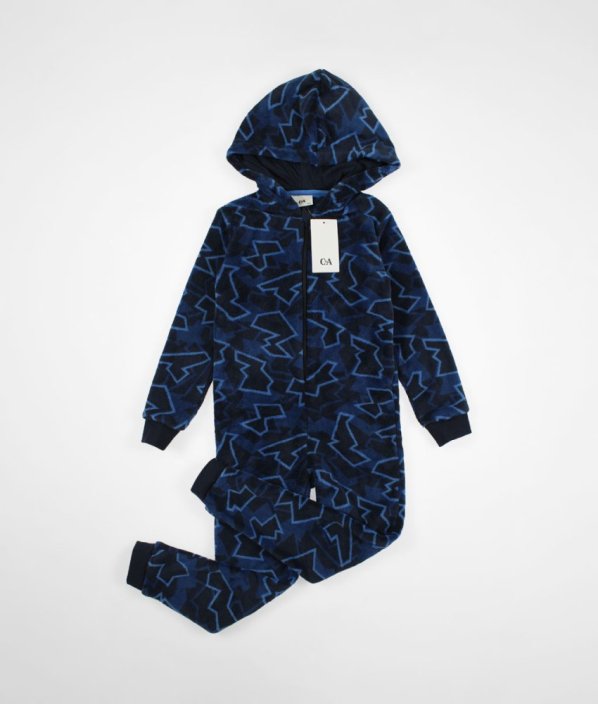 Modrý plyšový overal C&A