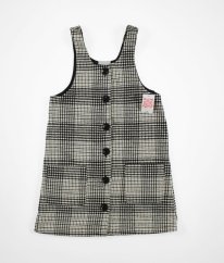 Krémovočerná károvaná teplá šatová sukně s vlnou MATALAN