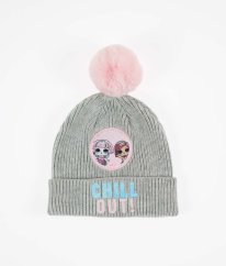 Šedá čepice s bambulí a třpytem LOL SURPRISE!