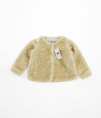 Krémový plyšový podšitý kabátek PETIT BATEAU