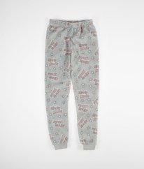 Šedé plyšové tepláky/pijamové nohavice s obrázkami PRIMARK