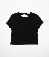 Černý žebrovaný top z biobavlny C&A