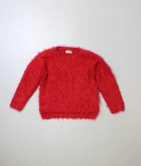 Červený chlupatý hebký svetr NEXT