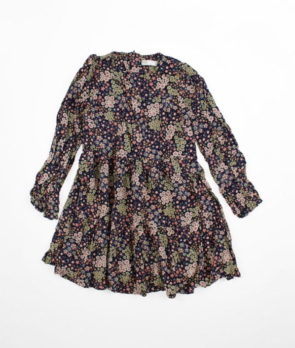 Tmavě modré květované šaty MARKS & SPENCER