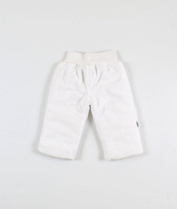 Biele plyšové podšité zimné nohavice NEW BABY