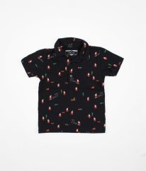 Černé polo tričko s obrázky NEXT